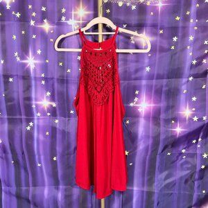 Heimish USA - Crochet Halter Top - RED - XL - NWT